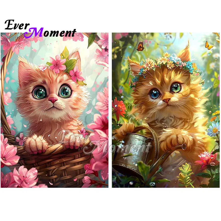 

Алмазная картина Ever Moment, милый кот с красивыми глазами, AB, кристалл, смола, алмазные наборы картин ручной работы ASF2827