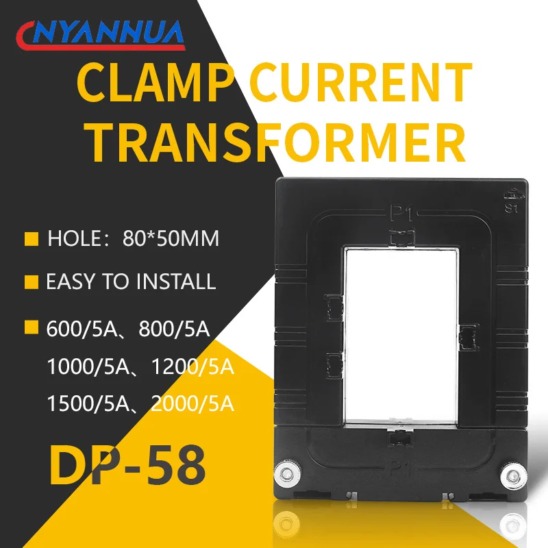 DP58 Current Transformer Split Core Accuracy 0.5 Open Square Hole AC Busbar Copper Bar 50*80mm 400 600 800 1000 2000 5A