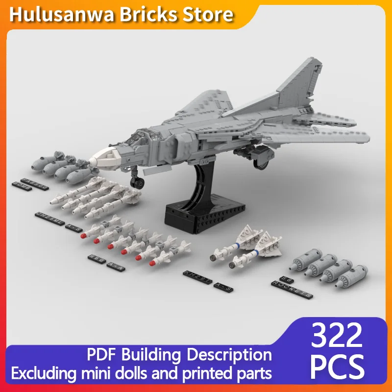 

Mig 23/27 Modern Military Fighter Jets Model MOC Building Bricks War Equipment Modular Technology Gift Holiday Children Toy Suit