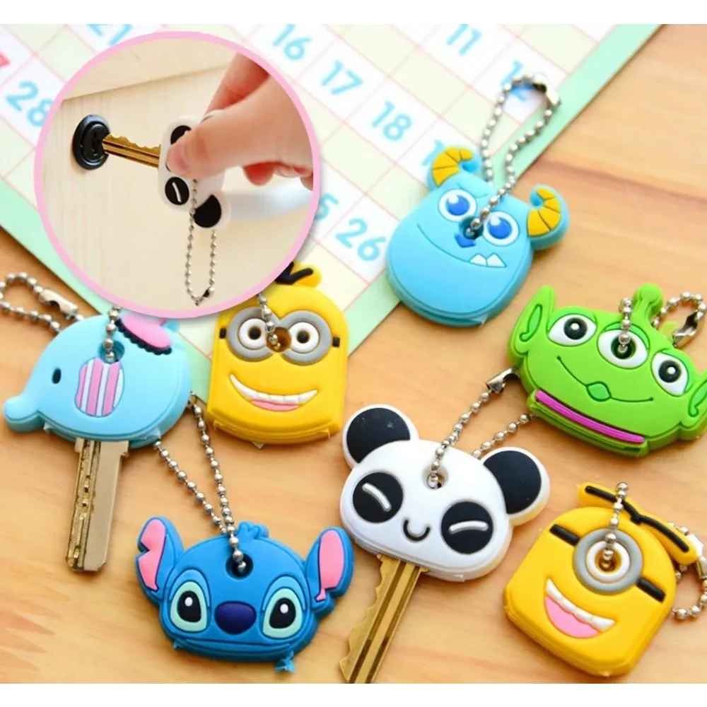 

Disney Stitch Pvc Key Set Cute Animal Three Eyes Key Set Cartoon Soft Keychain Key Chain Decoration Pendant Kids Birthday Gifts