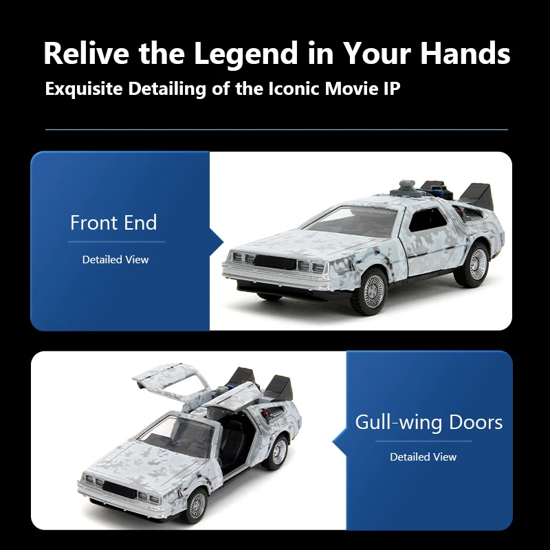 JADA 1:32 Time Machine Powrót do przyszłości-1 Frost Model odlewany pod ciśnieniem Hollywood Rides JD34785