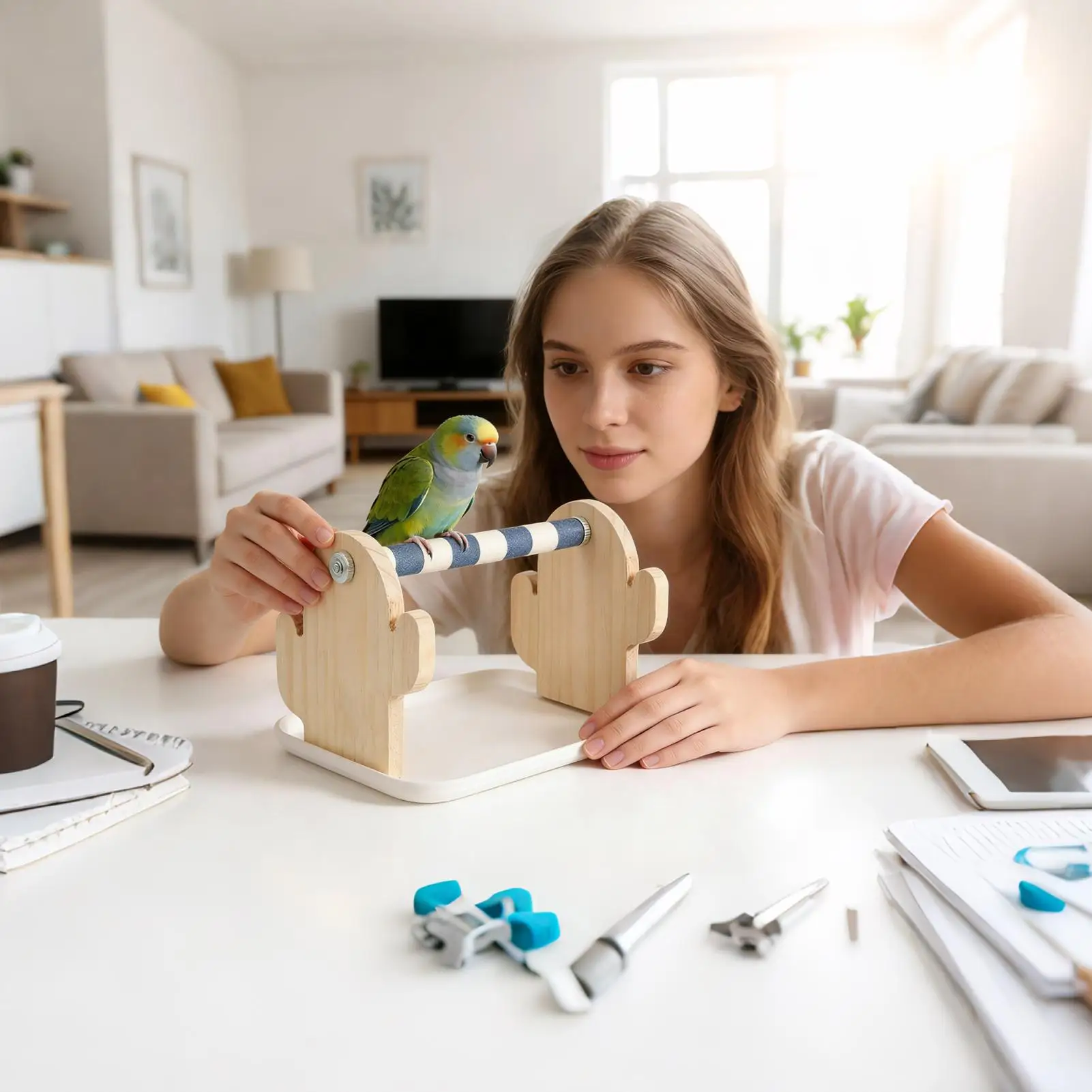 

Клетка для птиц, обогащение окуня, интерактивные игрушки для домашних животных, корелла, шлифовальные палочки для лап, игрушки для птиц для стояния, шлифования лап, скалолазания