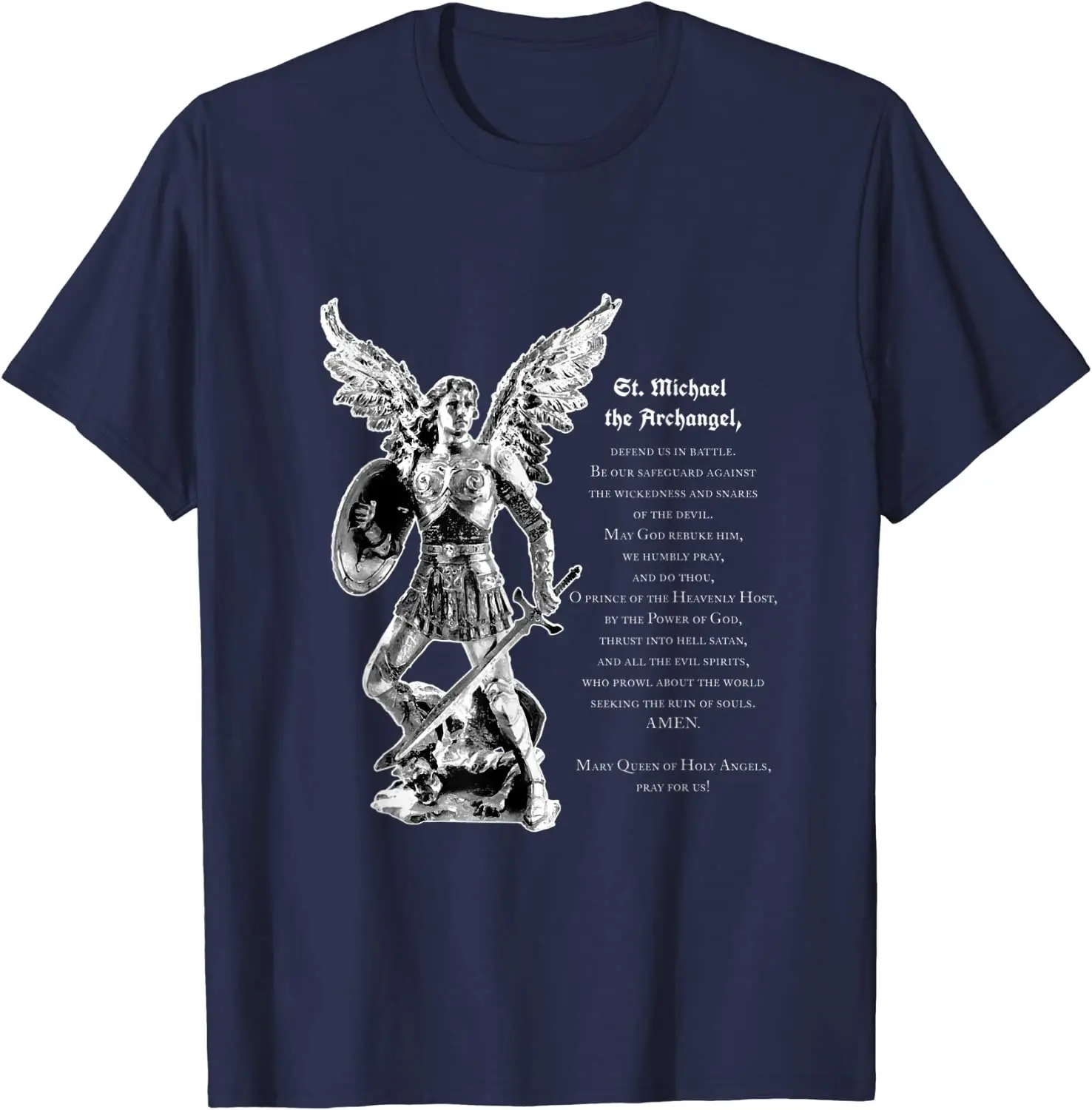 Prayer To St. Michael The Archangel Men T-Shirt Short Sleeve Casual 100% Cotton O-Neck Summer  T Shirt