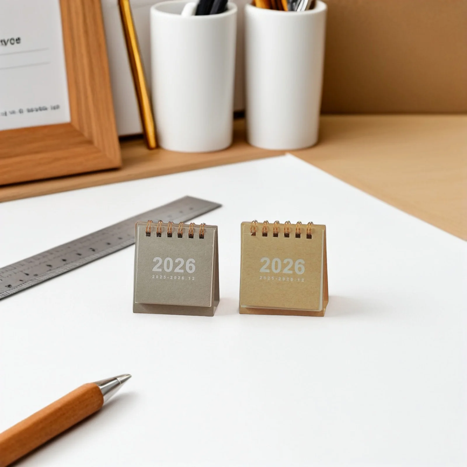 

6pcs Mini Desk 2026 Compact Small Table Calendar With Habit Tracker Smooth Writing Surface Vibrant Colors For Office Home