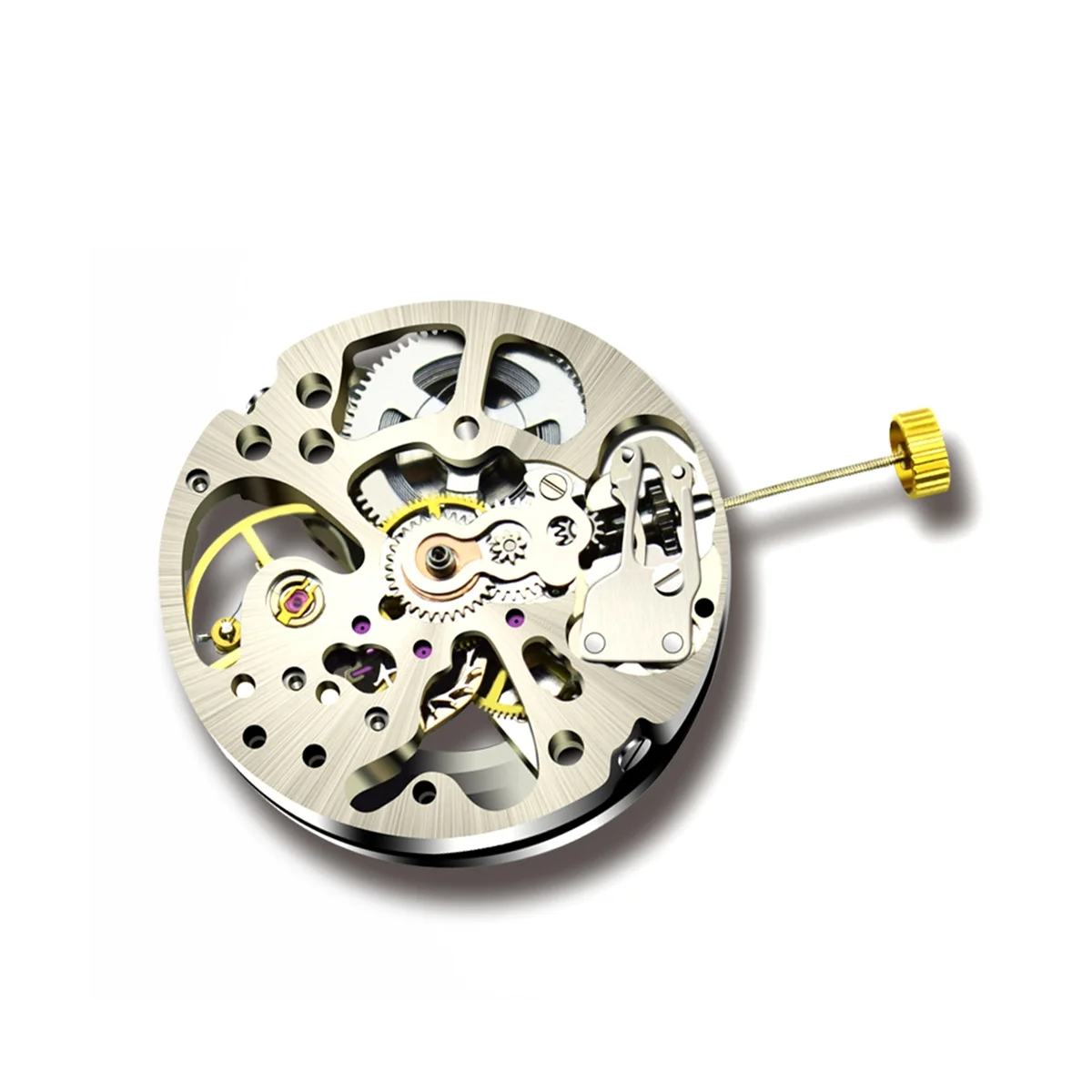 A96Q-Radiation-Up Pendulum Skeleton Movement Pendulum Adjustment Radial Pattern Automatic Watch Movement 2001