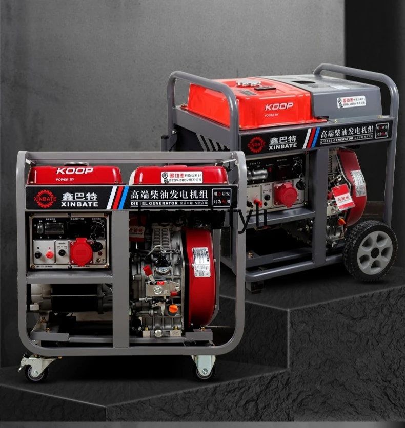 

Diesel Generator Small Industrial Outdoor Emergency Mobile Backup Power Supply 220v380v Dual Voltage Hand Electric Start