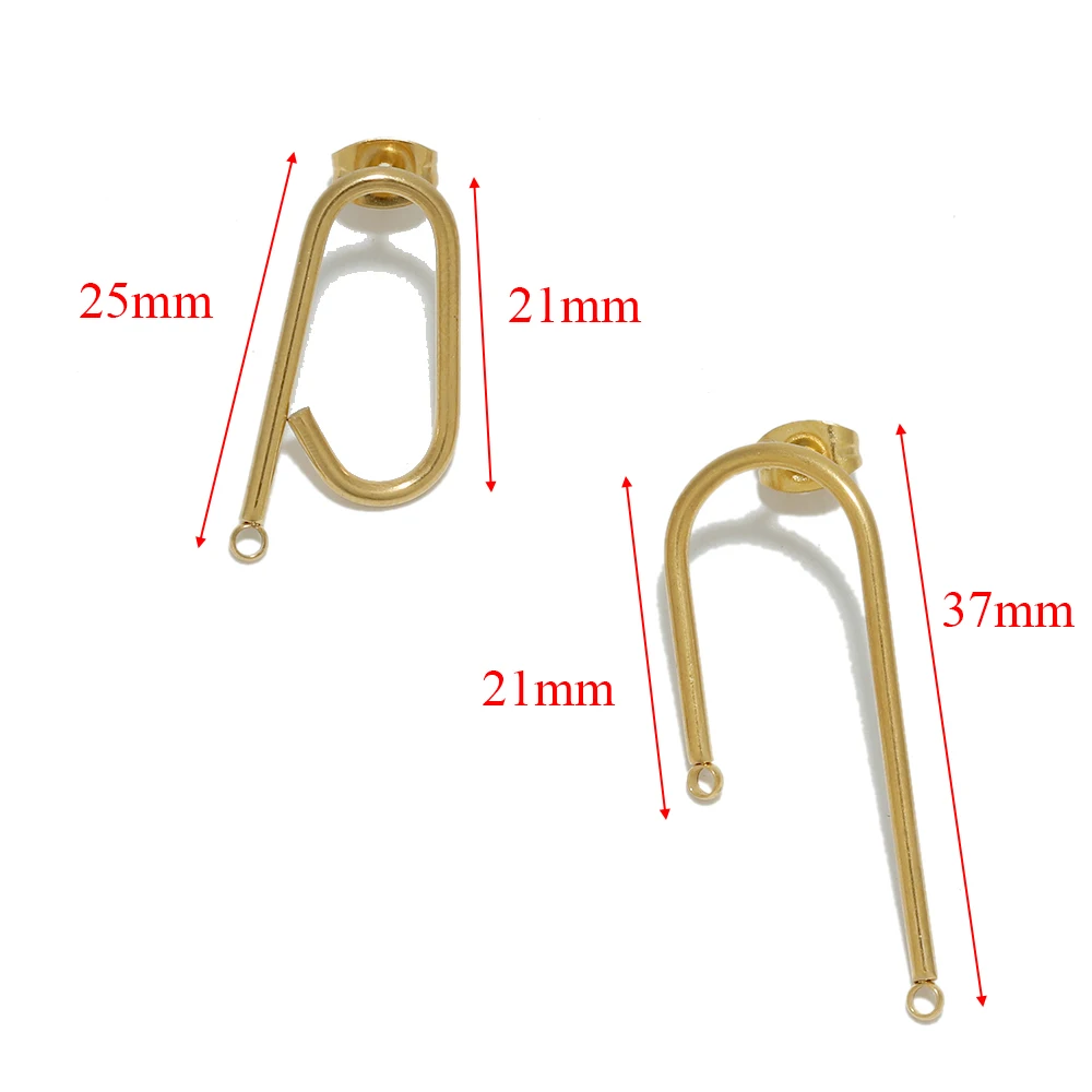 10 Stück Edelstahl-Ohrhaken, lange Stäbchen, Verbindungselemente, DIY-Schmuckzubehör, Komponenten für Hängeohrringe – Detail 3