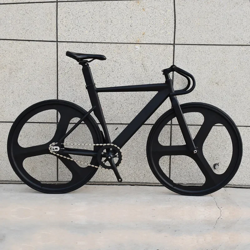 

Fixed Gear Bike 700C Muscular Aluminum Alloy Frame 48cm 52cm 56cm Bike Track Bicycle Fixie Bike with 3 Spoke wheel and V Brake