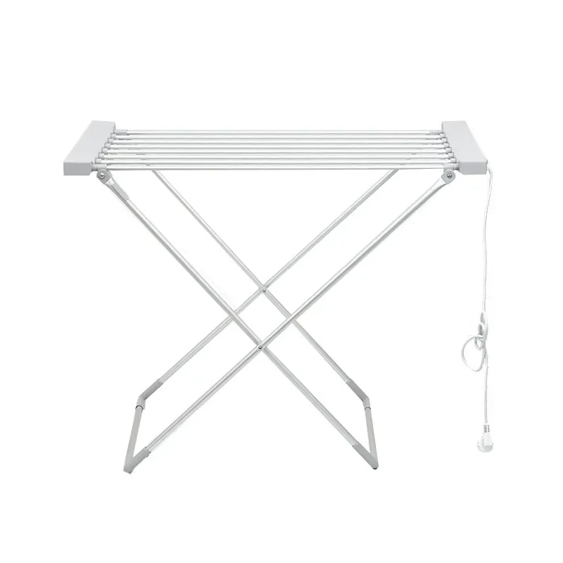 Electric Heating Aluminum Alloy X Type Floor Drying Rack Folding Constant Temperature No Wings