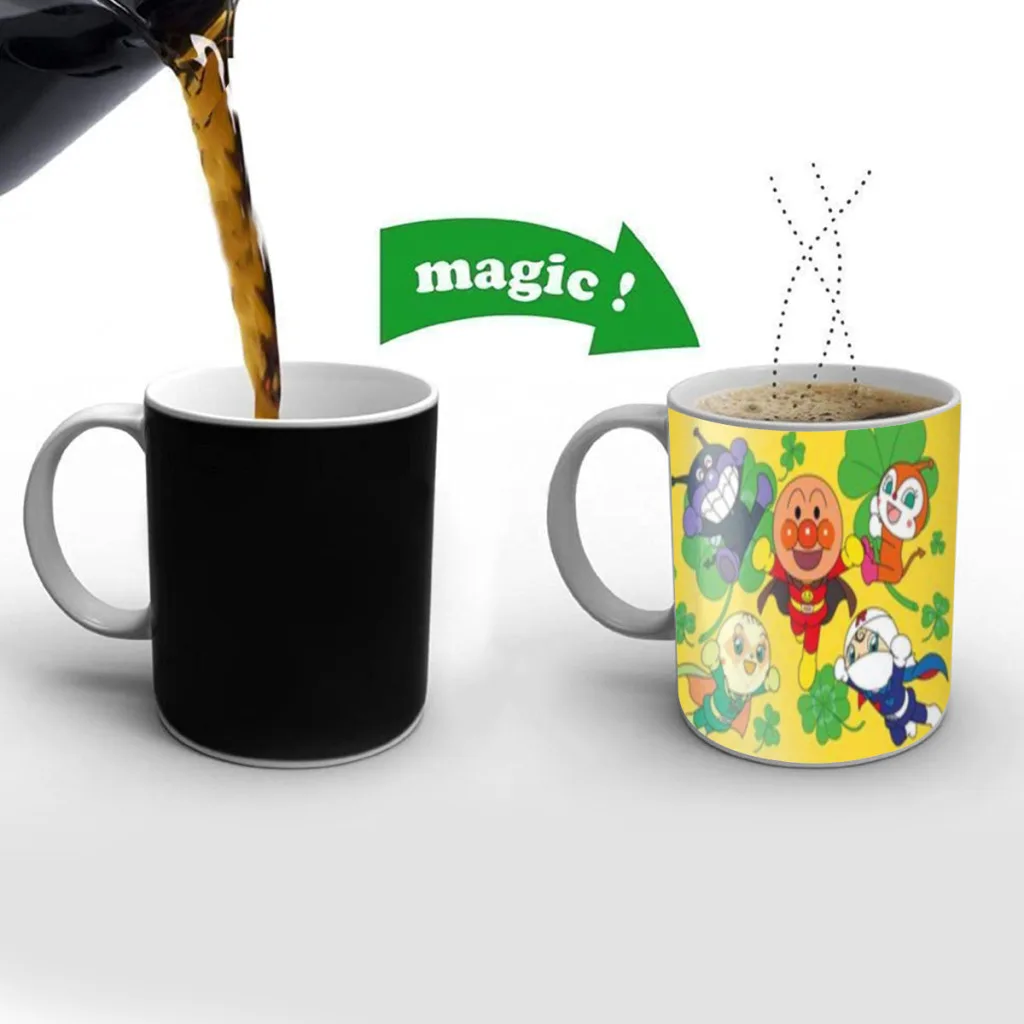 

Anime A-Anpanman Classic Vintage Free shipping Magic Color Changing Ceramic Coffee Mug Cup Friends Gift