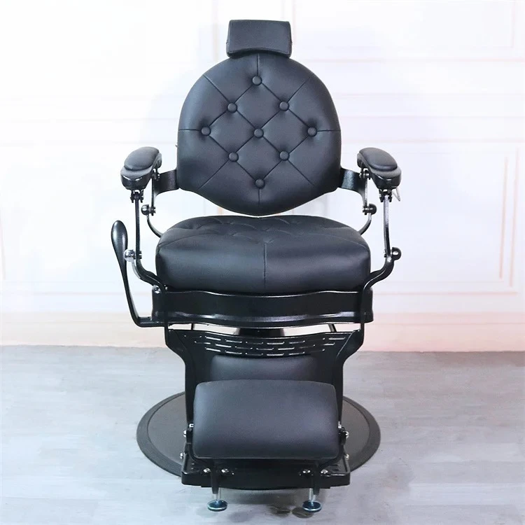 

New Heavy Beauty Salon Styling Barbera Chair Black Luxury Reclining Barber Supplies Beauty Equipment With Foot Pedal