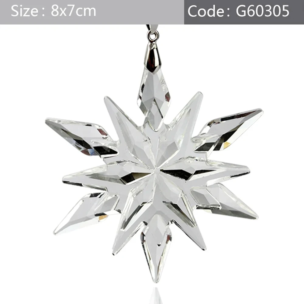 Car Pendant Crystal Large Snowflakes Ornaments Snowflake Clear Crystal Edition Car Rearview Mirror Ornament Interior Accessories