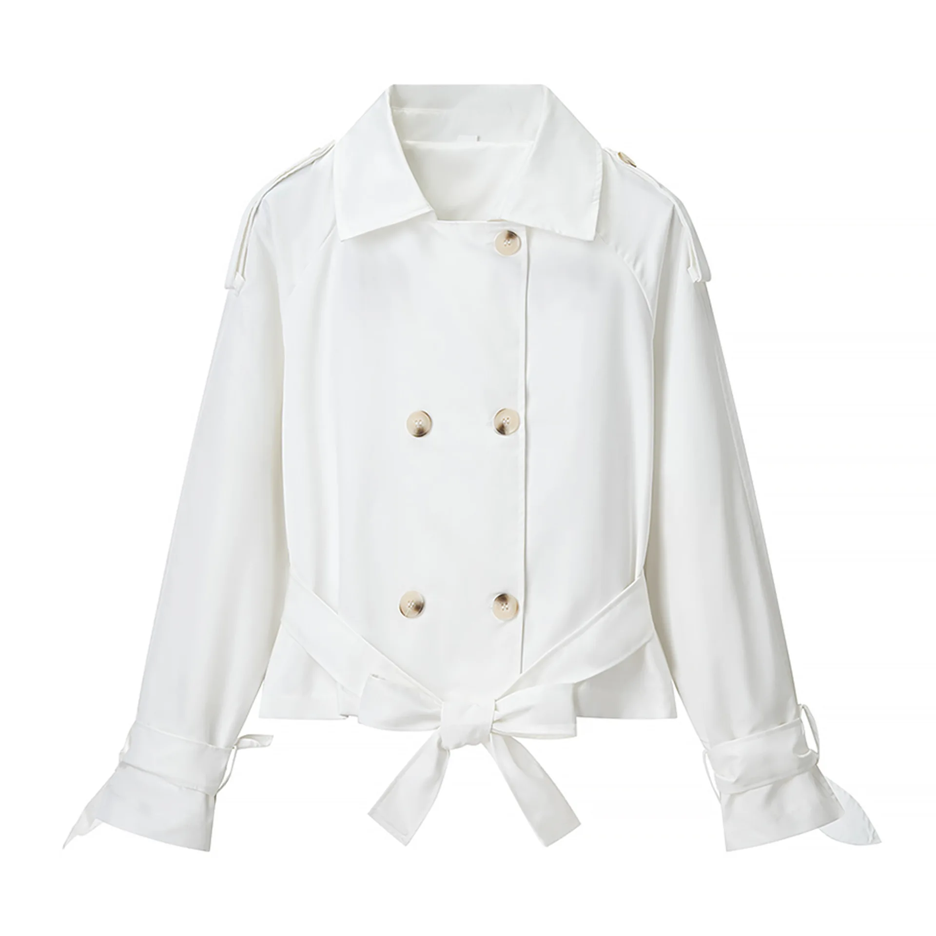 Automne et hiver femmes Vintage Blazer col cravate manteau couleur unie ample décontracté à manches longues taille cintrée vêtements d'extérieur