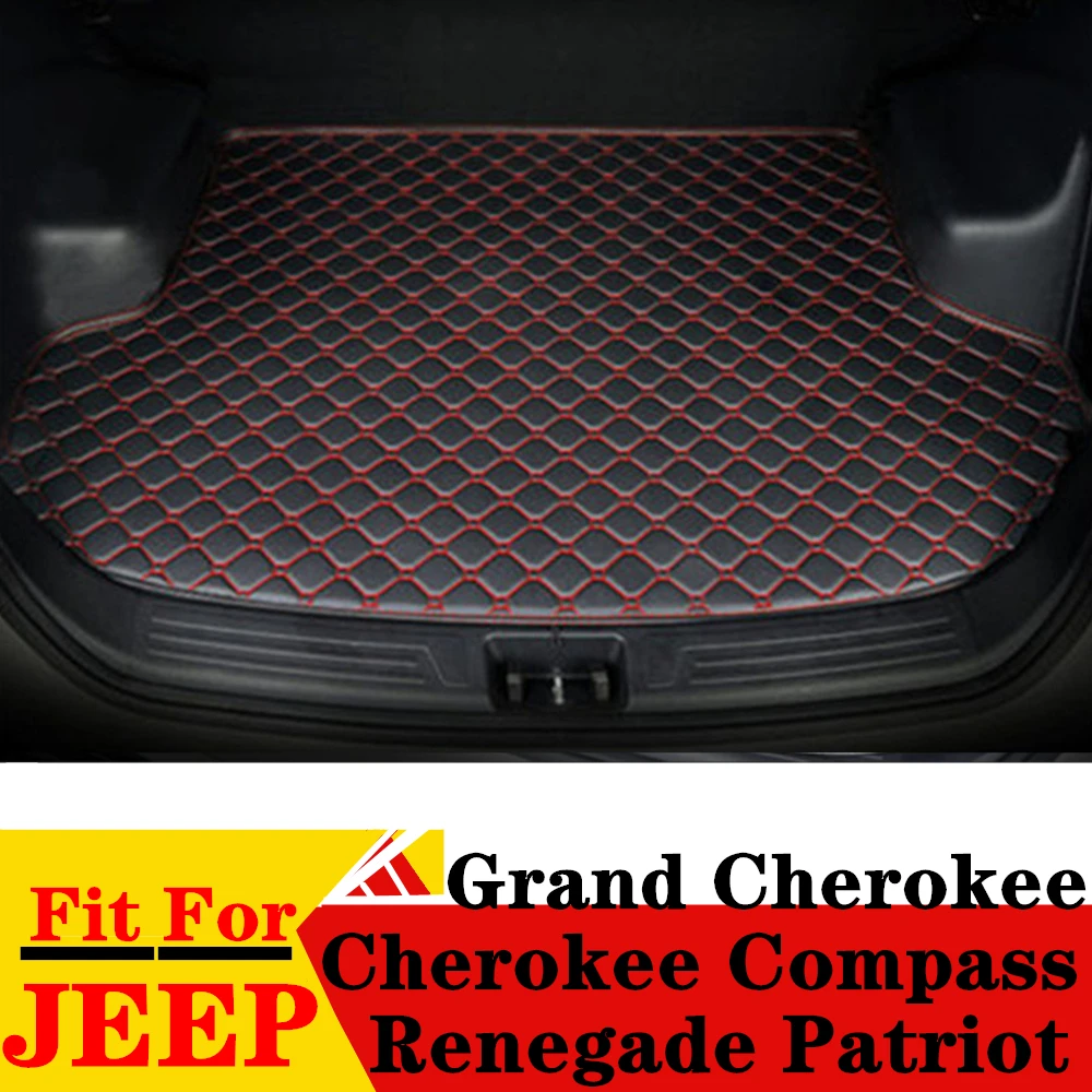 Car Trunk Mat For JEEP Grand Cherokee Renegade Patriot Compass Flat Side Rear Cargo Protect Carpet Liner Cover Tail Boot Pad