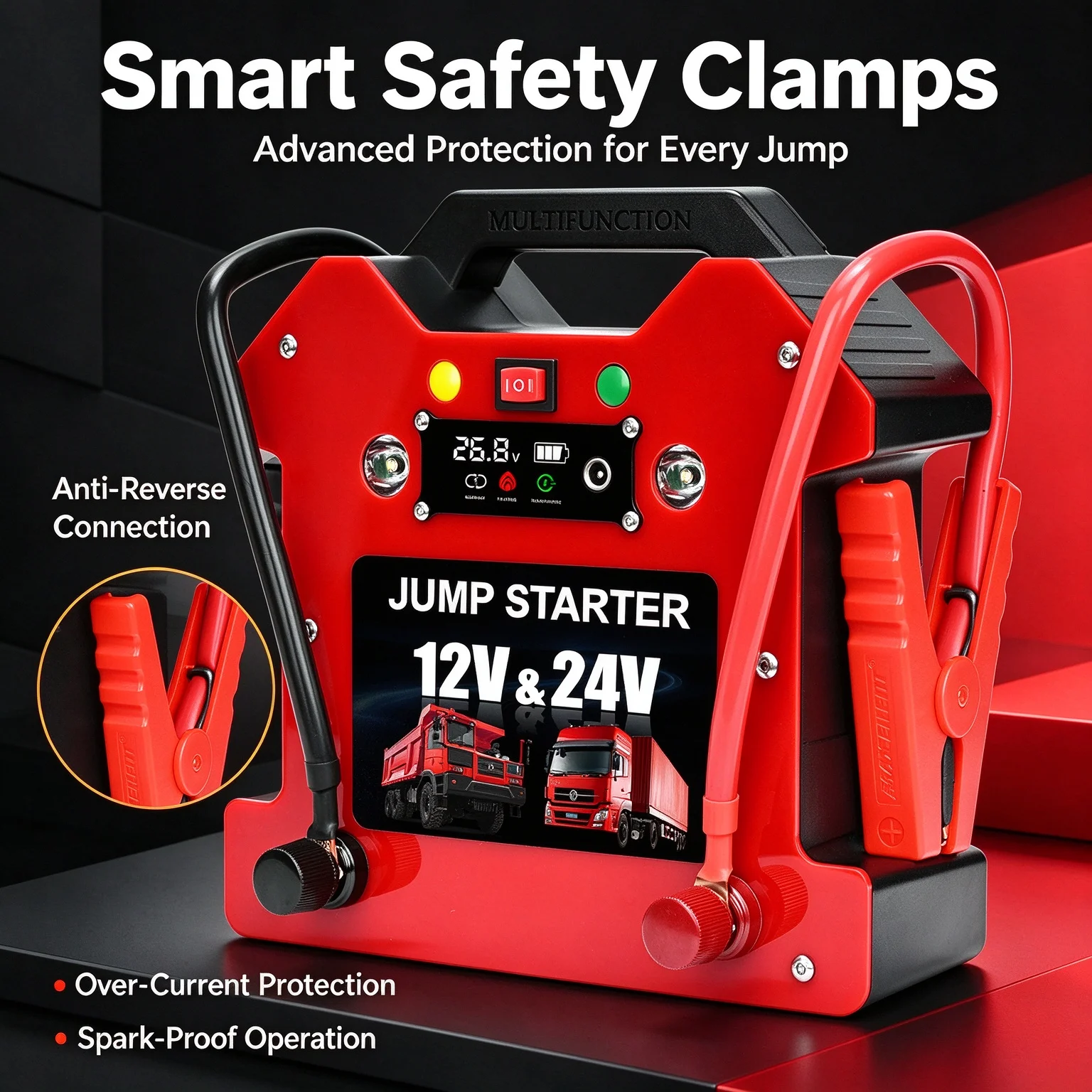 อุปกรณ์สตาร์ทรถบรรทุกสำหรับใช้ - Car Jump Starter 12V 24V Truck บทวิจารณ์และราคา