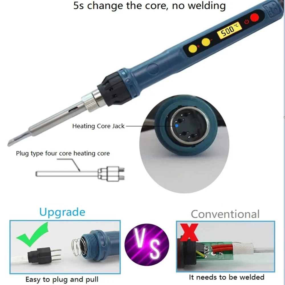 CXG D60W/D90W/D110W CXG 936D Electric Soldering Iron LCD Digital Display Sleep Function Welding Tool Pluggable Heating Element