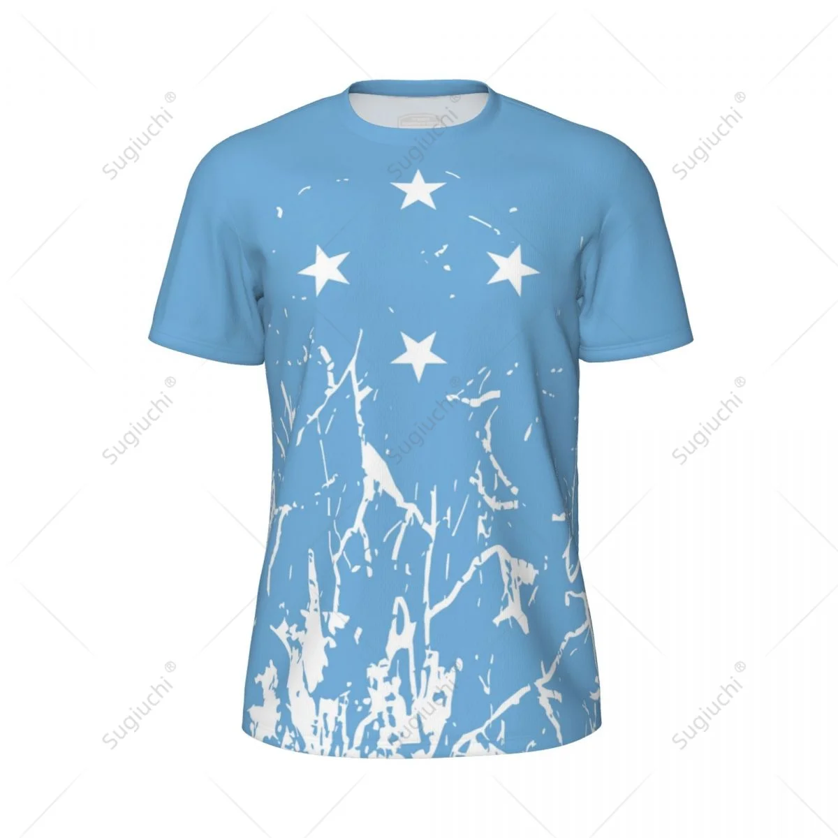 Exclusive design Federated States Of Micronesia Flag Grain 3D Printed Men Running Bike Soccer Tennis Fitness tshirt Mesh T-shirt