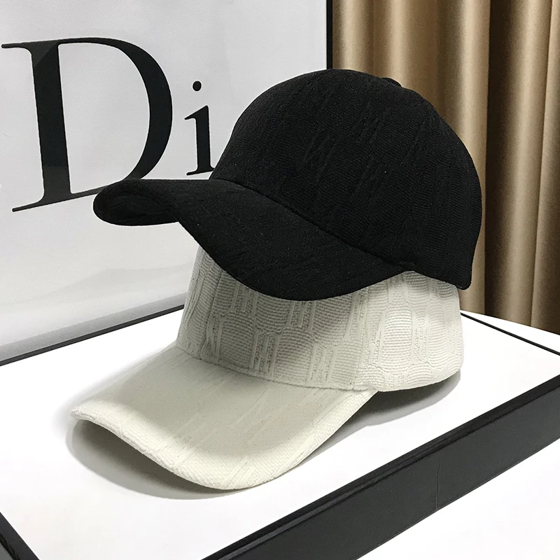 Online Celebrity Hardtop Baseball Cap Ladies Autumn and Winter New Hat Letters Casual Trend Sun Hats Fashion Men\'s Black Caps