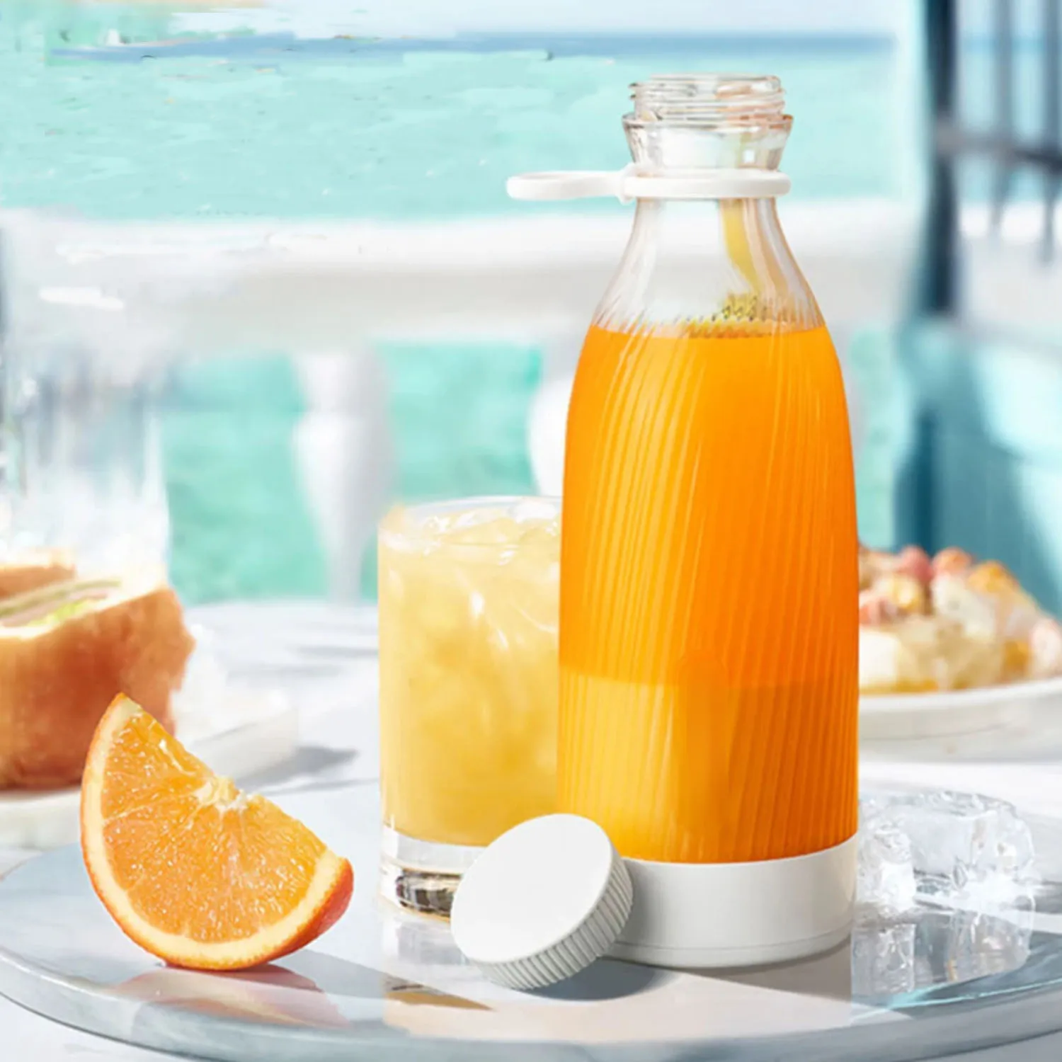 Spremiagrumi ricaricabile da 500 ml, spremiagrumi, 6 lame, frullatore personale, succhi, frullati, frullati