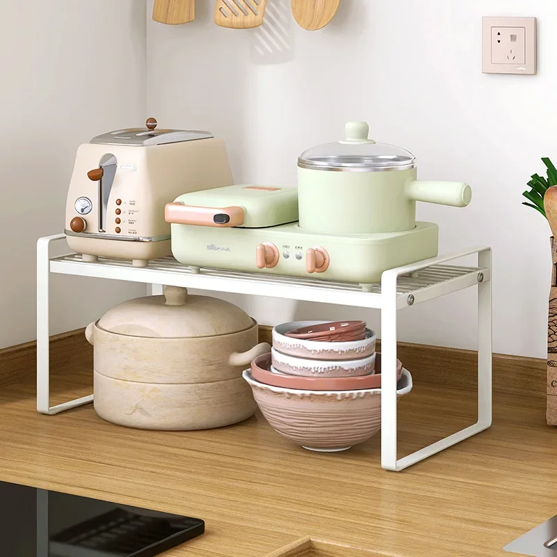 Multifunctional Modern Kitchen Floor Spice Rack Single Tier Space-Saving Non-Folding Carbon Steel Storage for Home Decorations