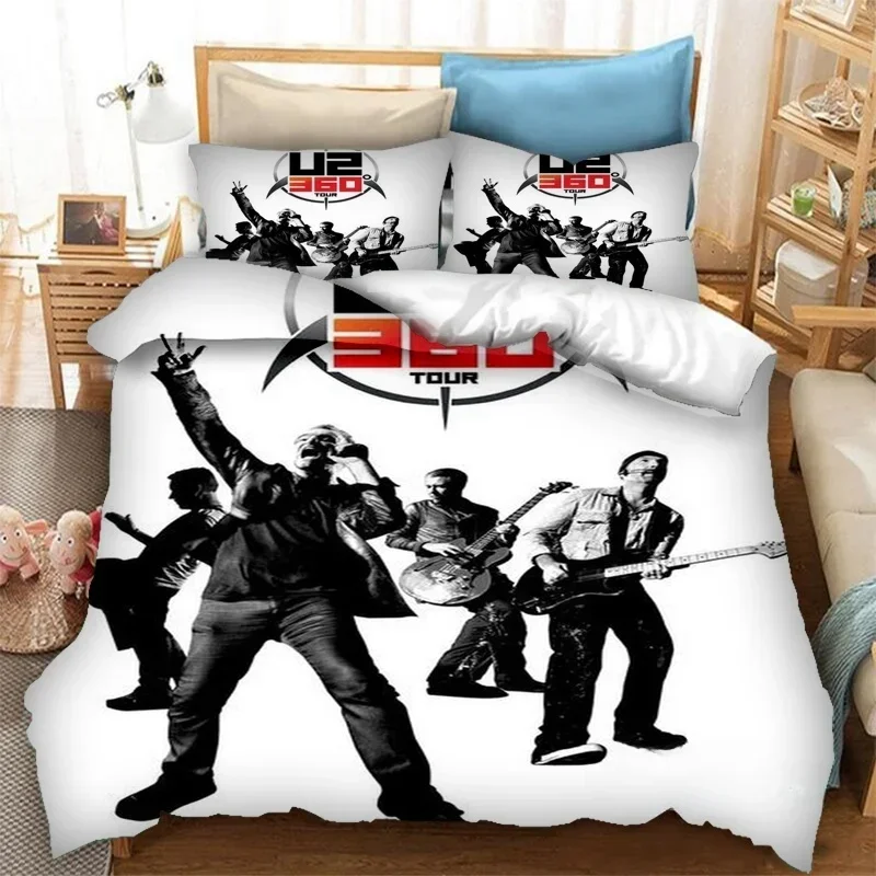 

New 3d Print Rock music Band U Two Bedding Set Boys Girls Twin Queen Size Duvet Cover Pillowcase Bed Kids Adult Home Textiles