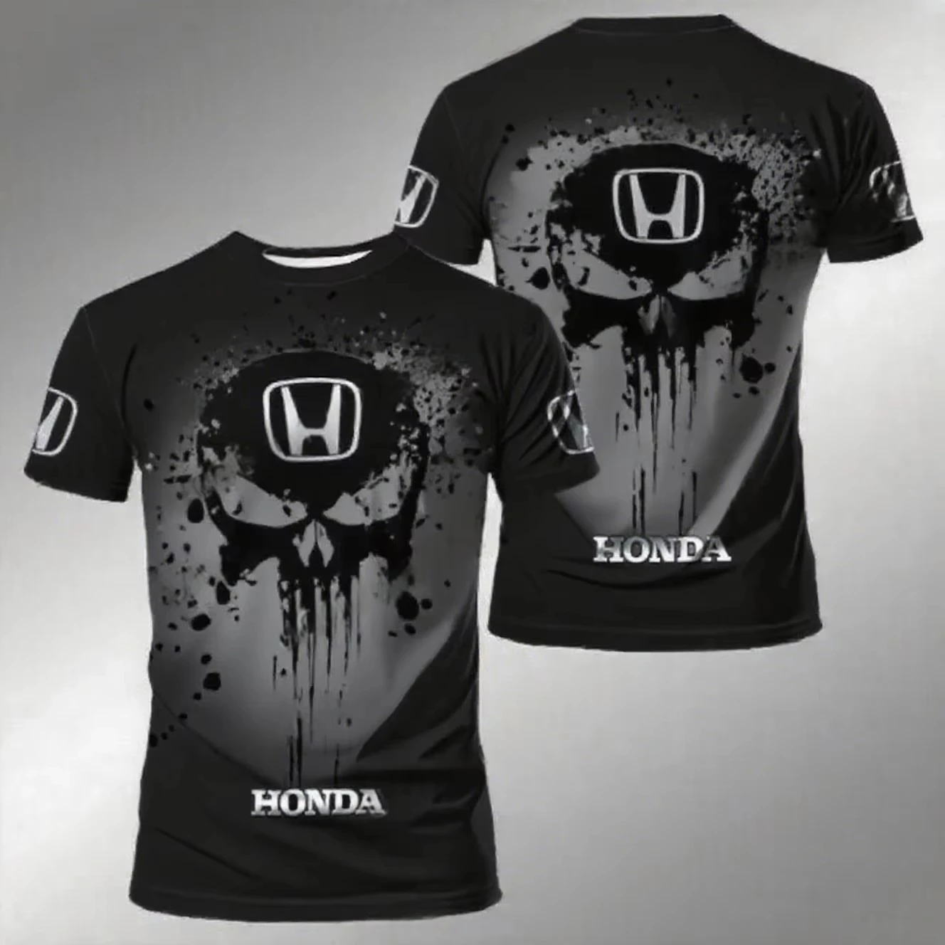 دراجة نارية 2026 ركوب سبلاش الحبر الطباعة التجفيف السريع تنفس قصيرة الأكمام الرجال والنساء هوندا ركوب تي شيرت غير رسمي #2