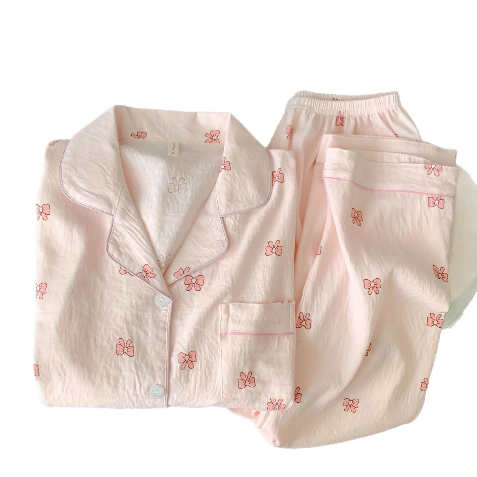 Nuevas llegadas de Primavera/otoño: conjunto de pijama de manga larga de algodón con estampado de nubes para mujer, ropa de dormir Adorable estilo corazón, ropa de casa Se
