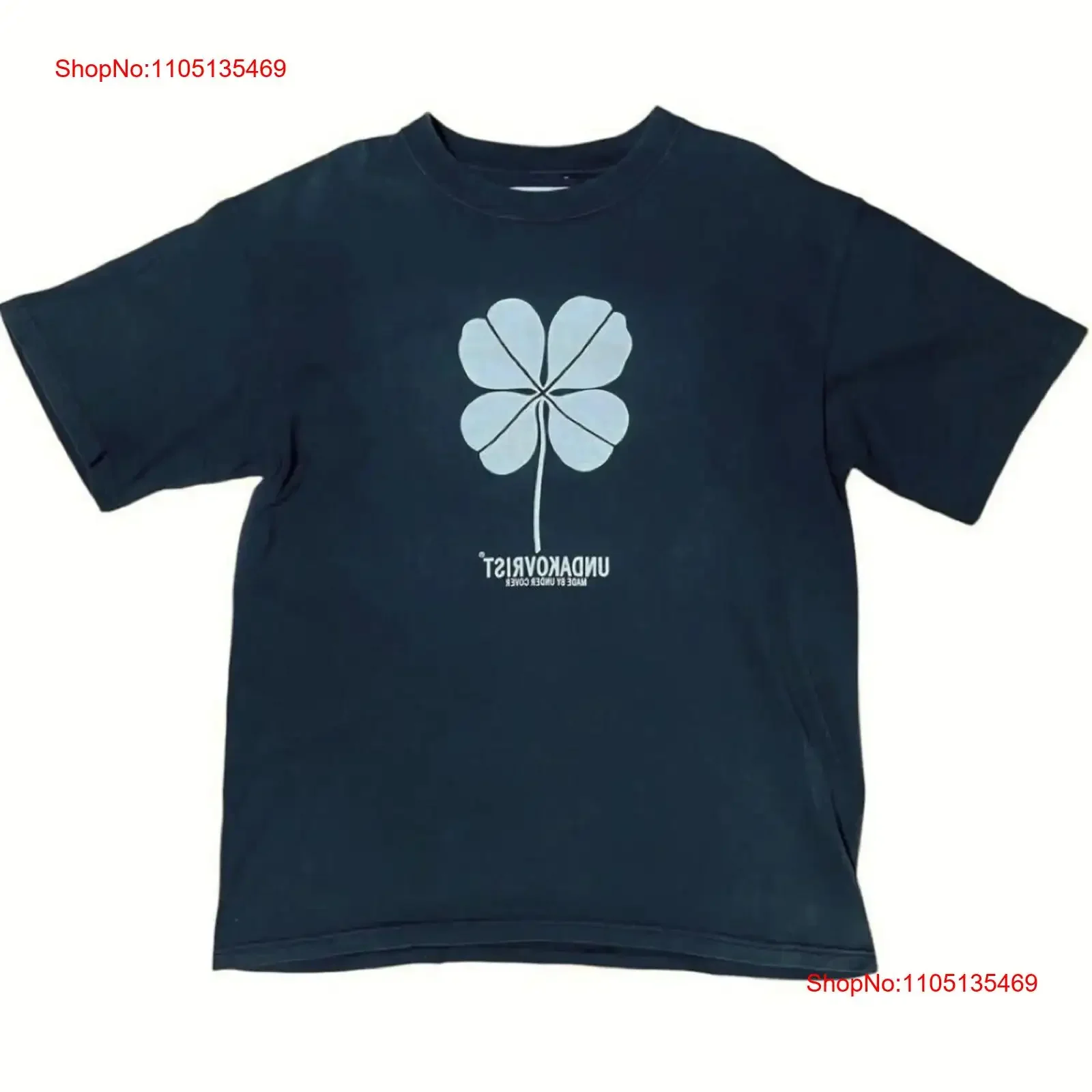 

Футболка Undercover UNDAKOVRIST, ранняя перепечатка клевера, черное искусство, винтажная стираная графика, стильная дизайнерская одежда, мужская растянутая одежда