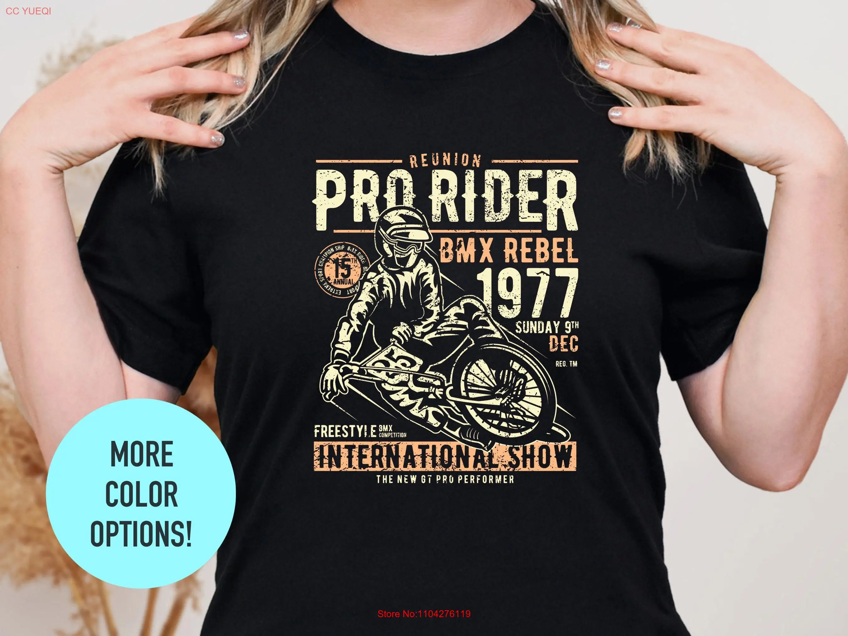 Camiseta Vintage Pro Rider BMX, colores cómodos, ropa Retro para amantes de las bicicletas, ropa de ciclista de manga larga o corta