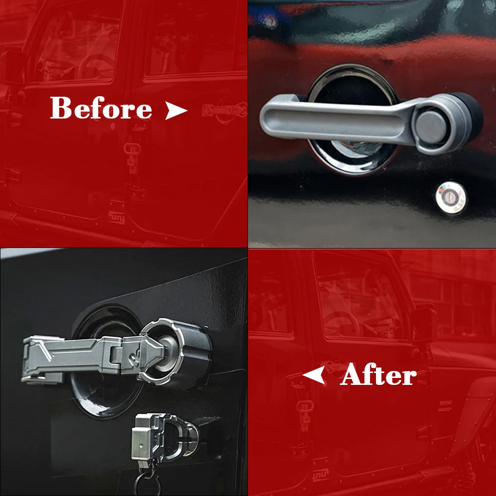 Doors Styling for Jeep Wrangler JK 2007 2008 2009 2010 2011 2012 2013 2014 2015 2016 2017 Car Exterior Mechanical Door Handle