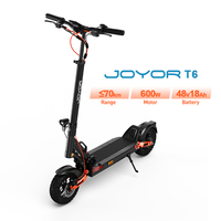 Electric Scooter JOYOR T6 600W Motor 48V 18Ah Battery Folding Electric Scooter Top Speed 48km/h 10 Inch Tire