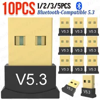 1-10pcs USB Bluetooth 5.3 Adapter USB Audio Receiver Transmitter BT 5.1 Dongle Adaptador for PC Laptop Wireless Speaker Adapter