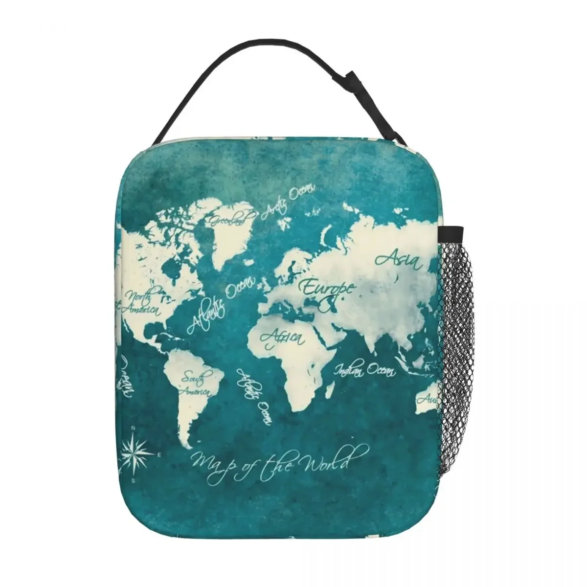 2020 Lunch Bag Map of The School Lunch Box For Women Vintage Print Thermal Lunch Bags Oxford Portable Cooler Bag