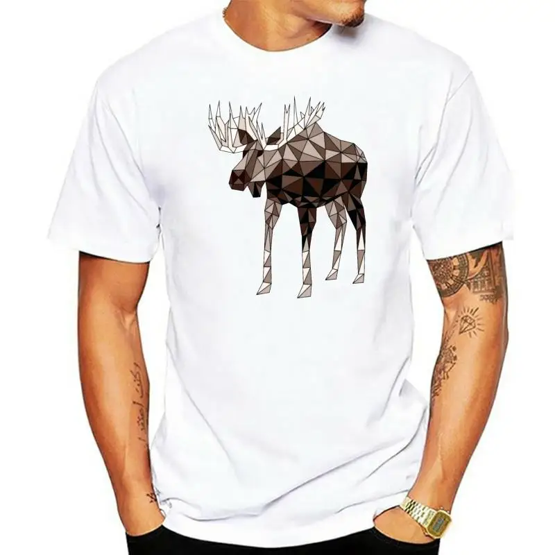 Latest O-Neck Sunlight Men T-Shirt Moose Geometric Style Men'S Summer Short Sleeves  T-Shirt