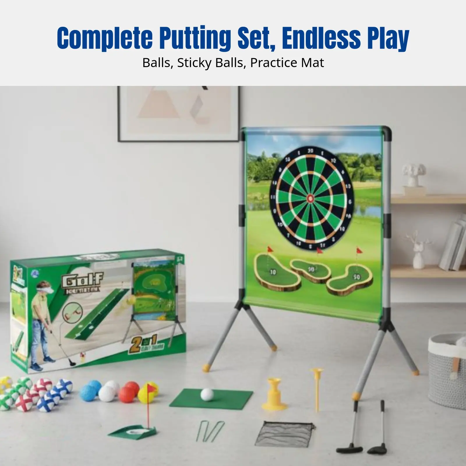 

Putting Toy Set for Kids, Parent-Child Interactive Indoor Outdoor Target Stand, Sports Leisure, Colorful Group Fun