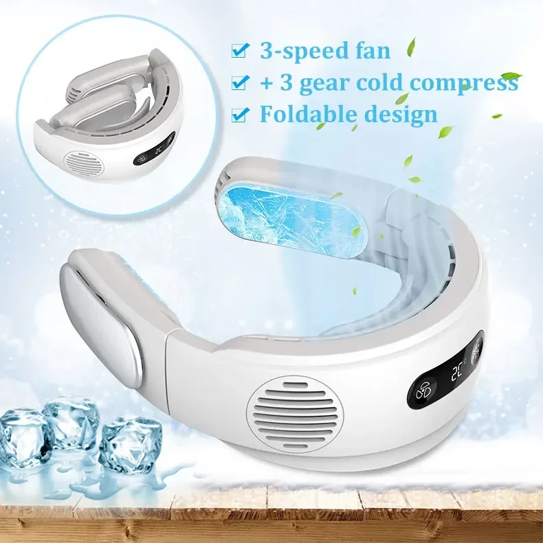 

2022 New launched neck cooling fan,neck cooler + neck bladeless fan 2 in 1,portable air conditioner fan