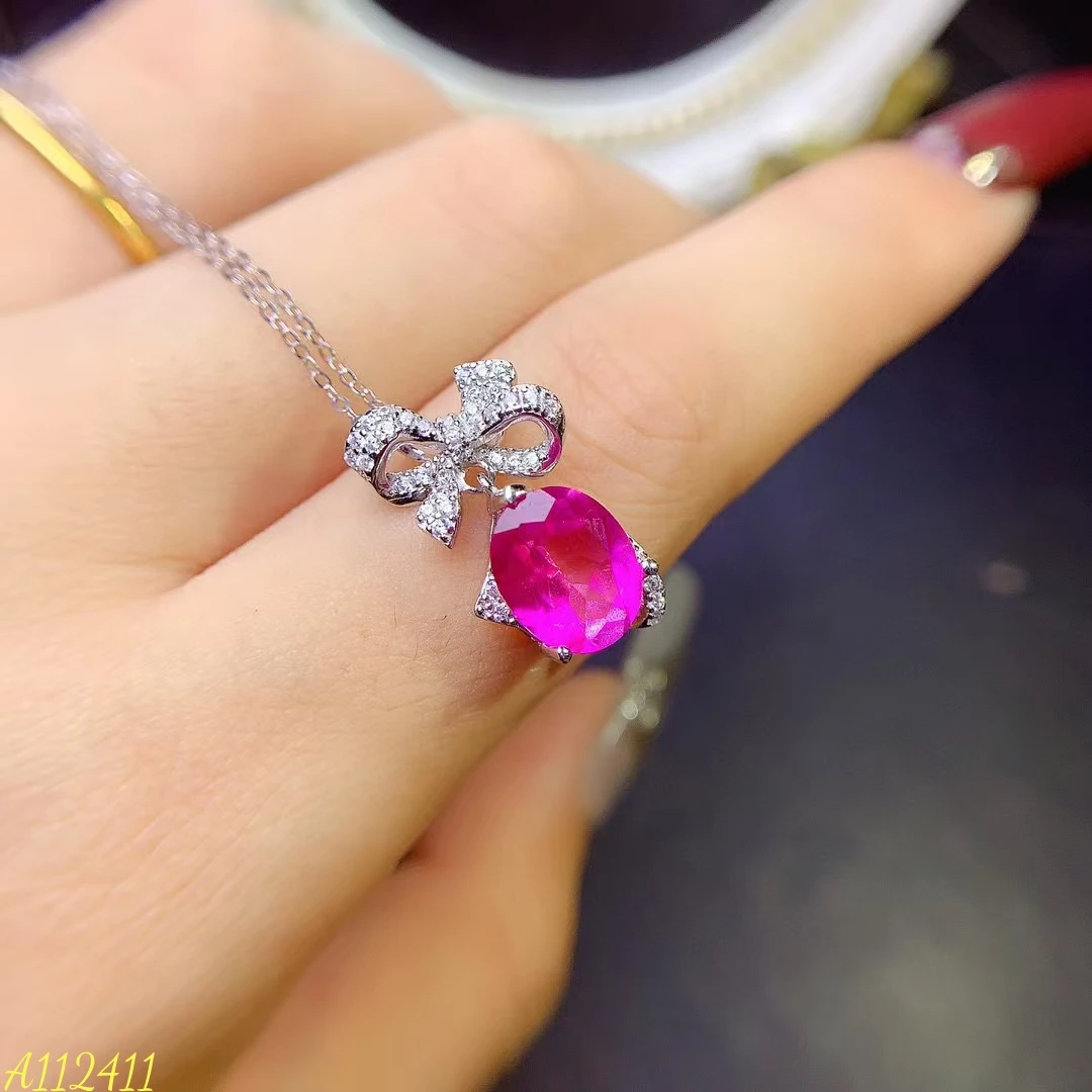 

KJJEAXCMY Fine Jewelry Natural Topaz Women's Pendant S925 Pure Silver Exquisite Inlaid High Clarity Gem Support Testing Party,
