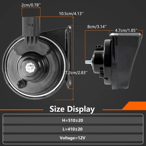 Imagen 2 del producto Par de cuernos de caracol de doble tono, 12V, 120db, para VW Sharan Tiguan Touareg Caddy Transporter T5 T6 CC Amarok Audi A3 A4 A5 A6 A7 A8 Q2 Q3