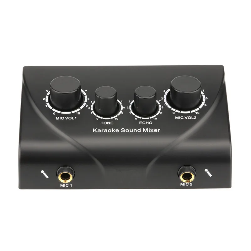 Nuovo portatile professionale Mini Karaoke Mixer Audio microfono amplificatore di missaggio Audio doppio ingresso Mic preamplificatore per famiglia KTV