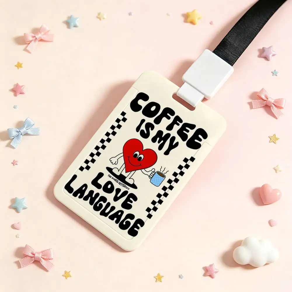 Retro Coffee Lovers NFC Contactless Sliding Card Sleeve For Student Cards, Bus Cards, ID Cards, And Work Permits
