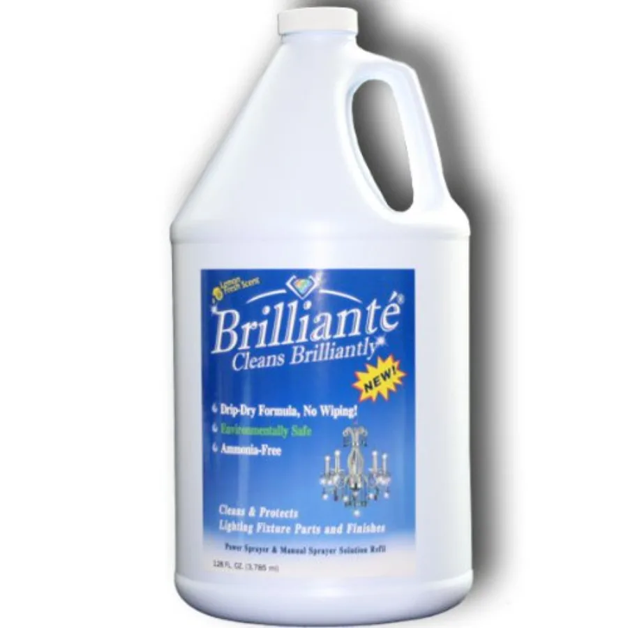 

Средство для чистки хрустальных люстр BRILLIANTÉ, 1 галлон (запасной баллон), экологически безопасная формула без аммиака, быстросохнущая, от CrystalPlace