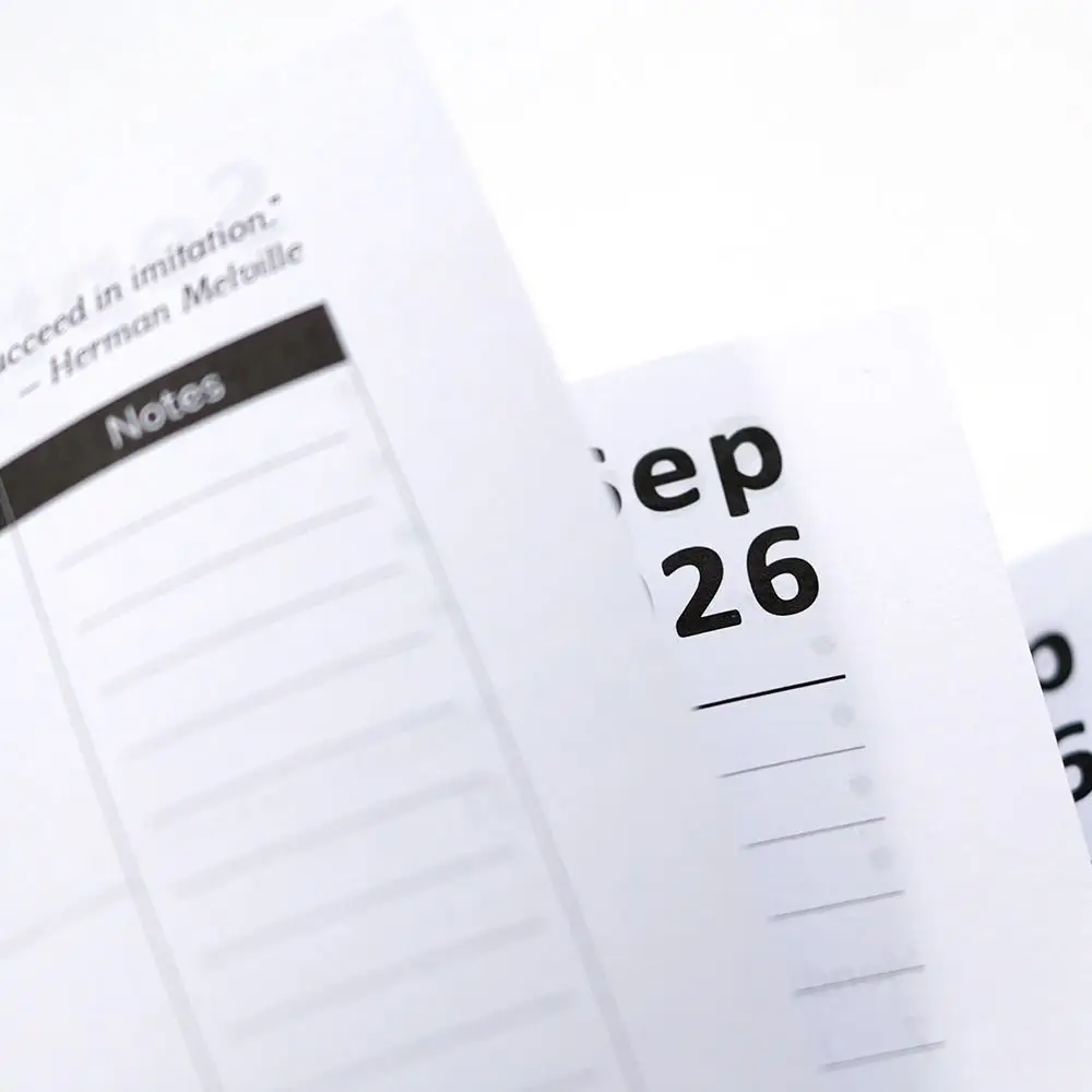 ภาษาอังกฤษ 2026 Schedule Planner Notepad สวมใส่ 12 เดือน To-do List โน้ตบุ๊คกระดาษหนาแบบพกพา