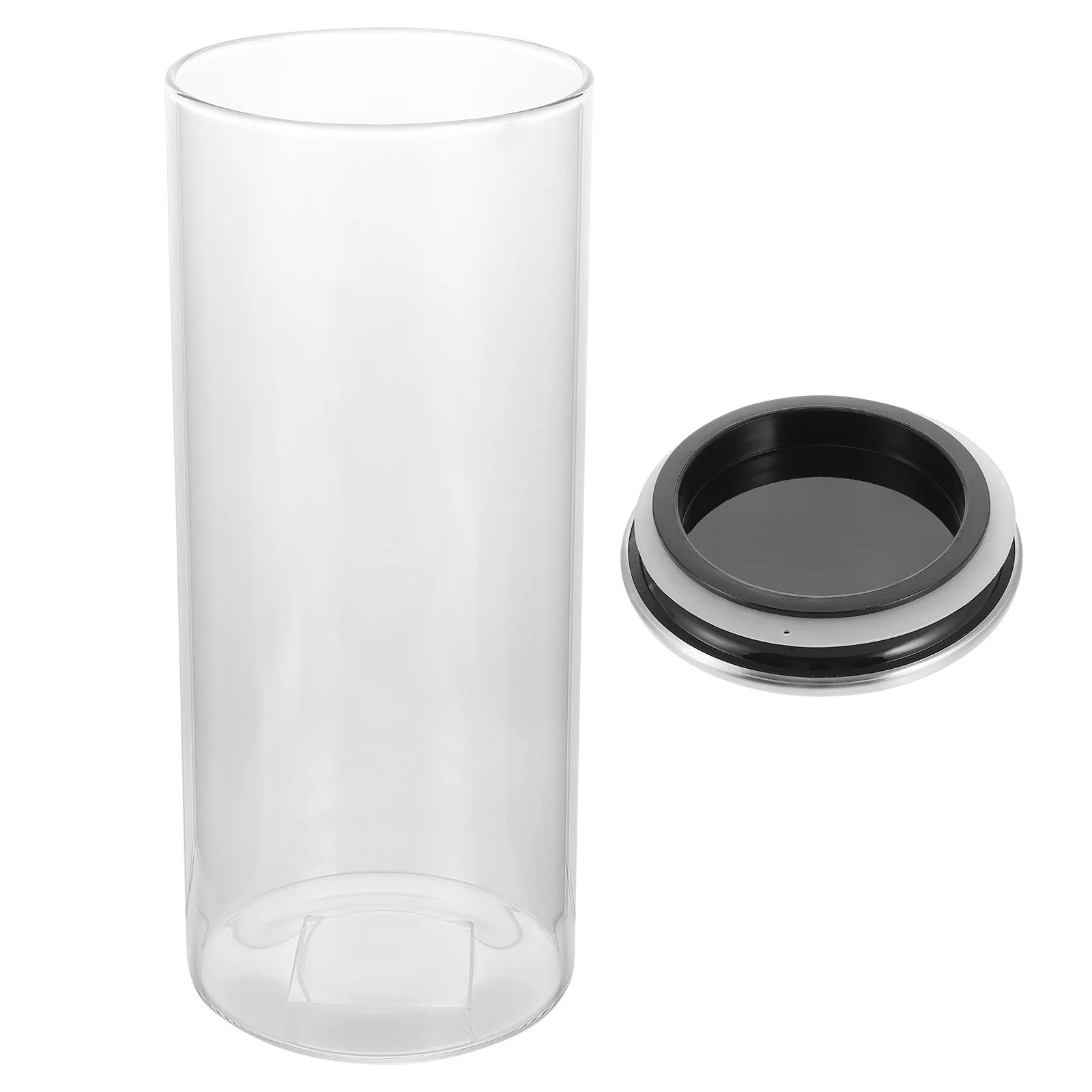 

Clear Glass Seal Jar Large Capacity Airtight Food Storage Container with Stainless Steel Lid for Kitchen Pantry Spice Tea Coffee