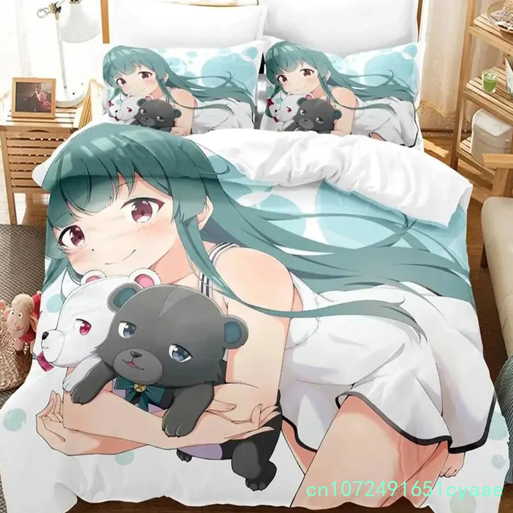 Anime Kuma Kuma Kuma Bear Bedding Set 3D Printed Suitable For Bedroom Duvet Cover Set With Pillowcases Kids Home Textile
