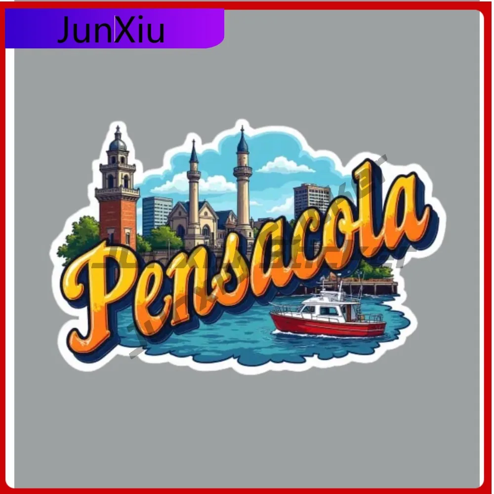 

Pensacola Florida Travel Sticker Car Fridge Or Laptop Suv Motorcycle Helmet Pickup Rear Tent Windshield Camping Brand Stickers