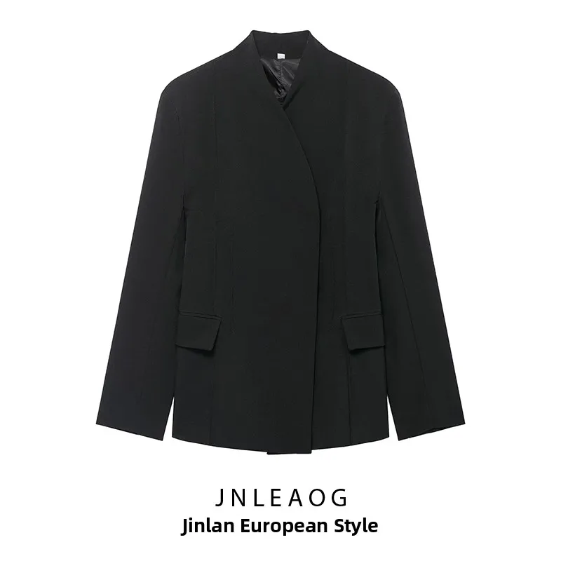 

Faionable облегающий костюм с высоким воротником, женское осеннее новое пальто из полиэстера JNLEAOG Busin Long Sve
