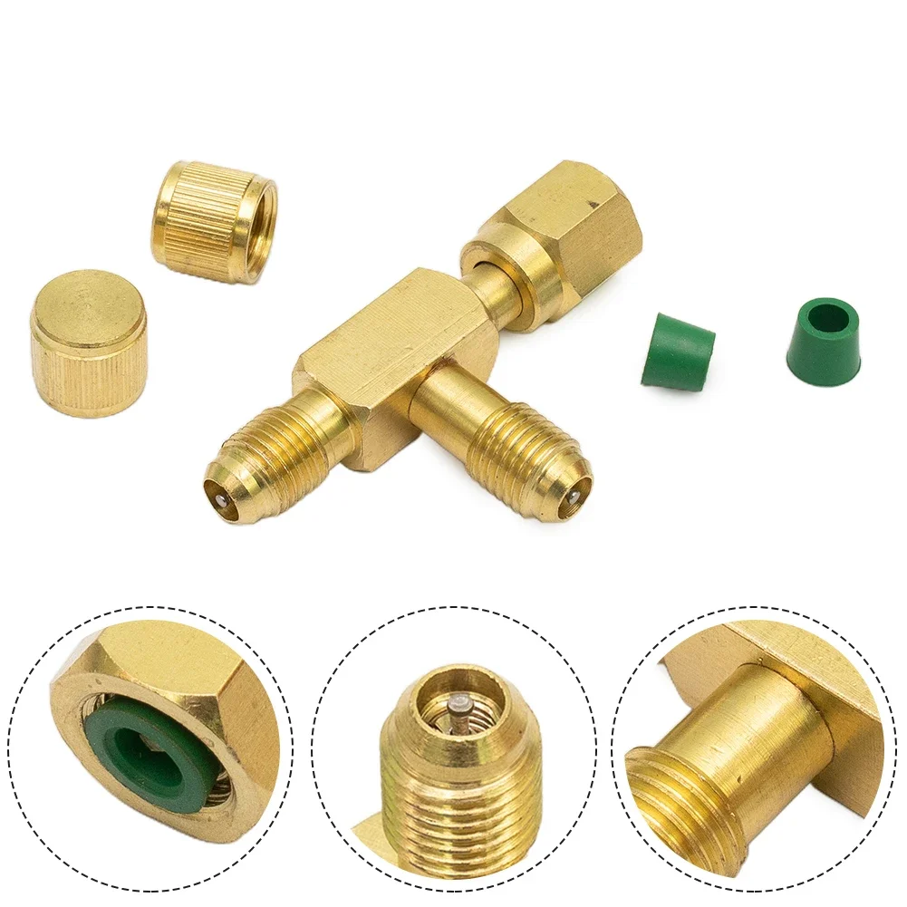 Adaptador tipo t Adaptador t 4×1 4×1 Sae Alargamento Adicionar Calibre Bomba de Vácuo Profundo Conjunto Coletor Adaptador t de Latão Sólido Peças