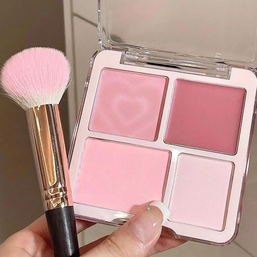Paleta do makijażu twarzy 4 w 1: róż, brzoskwiniowy róż, puder, krem, rozświetlacz, matowy, rozszerzający paletę kolorów, rozjaśniający, róż do policzków, tint do policzków.