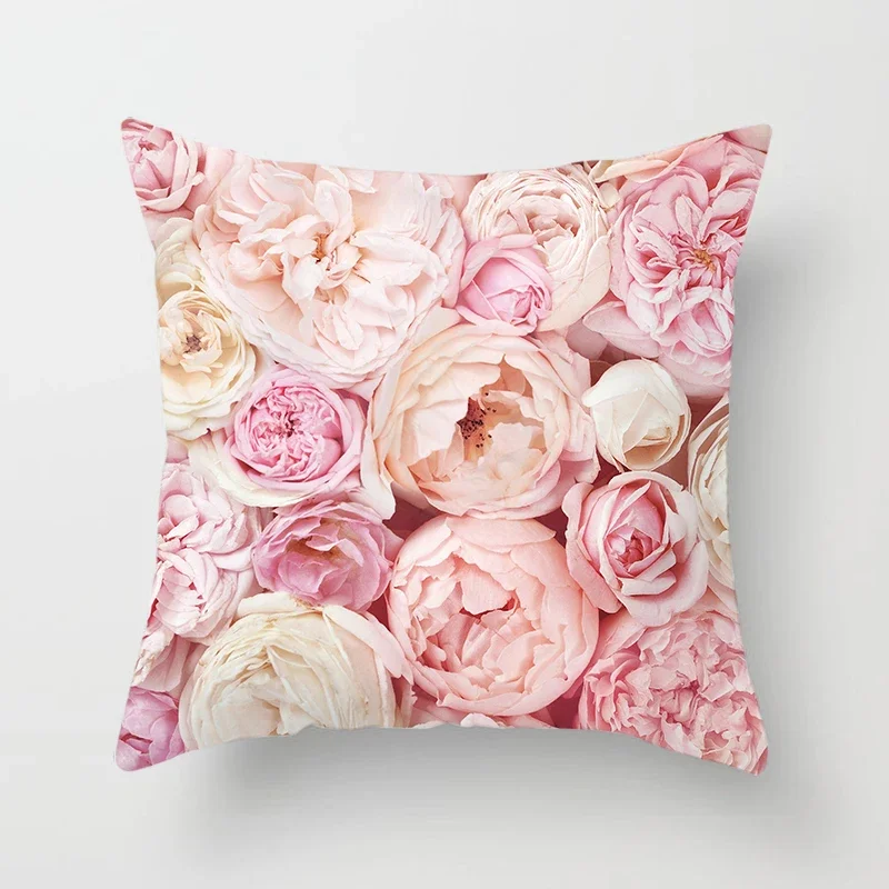 Flower Pattern Decorative Sofa Cushion Cover Pillow Pillowcase Throw Pillows Home Decor Pillowcove Pink 40x40cm 50x50 45x45