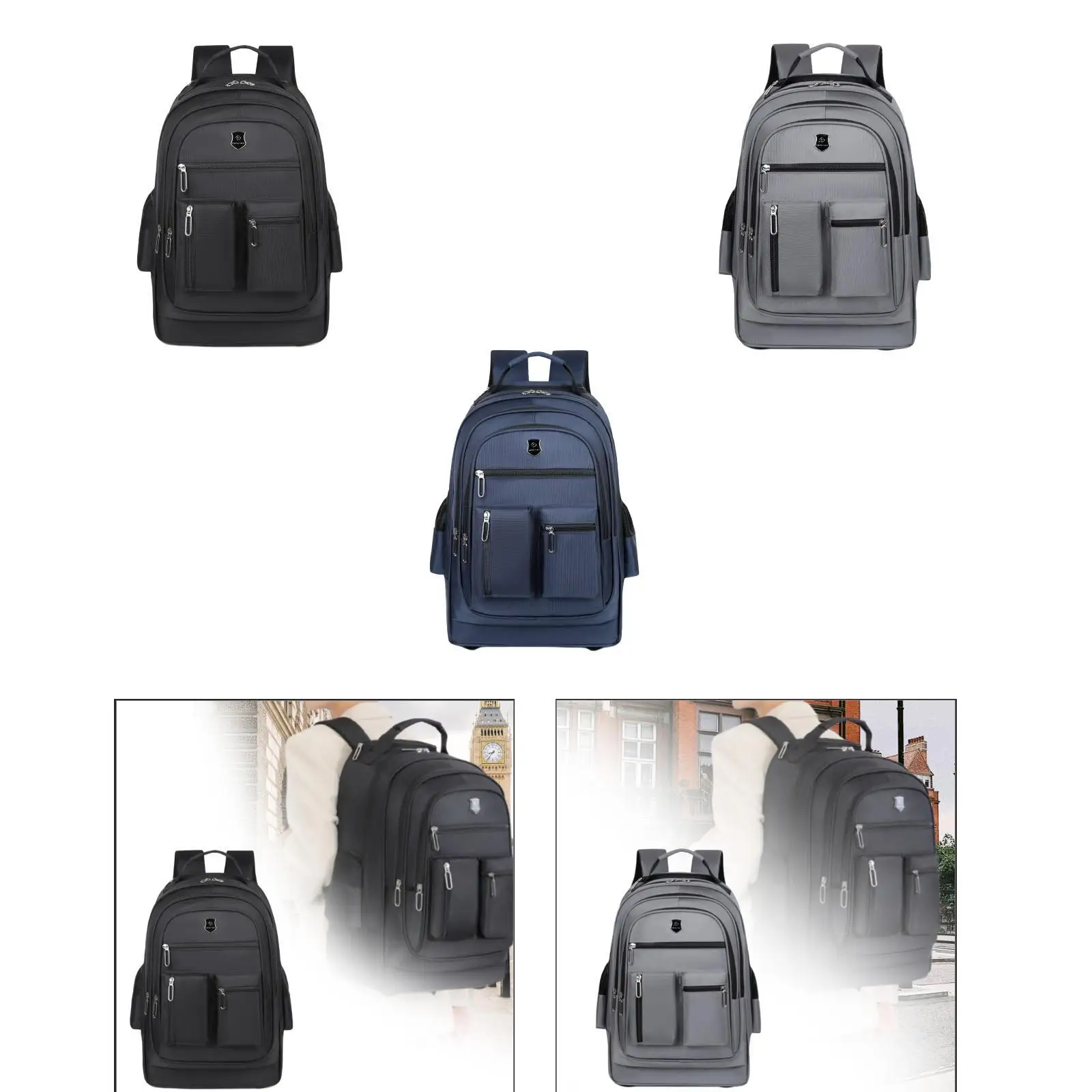 

Rolling Backpack Multifunctional Computer Bag for Travel School Business